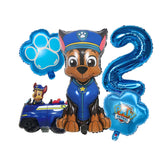 مجموعة بالونات رقمية جديدة من 5 قطع من زينة عيد الميلاد من PAW Patrol على شكل كرة من رقائق معدنية من Chase Marshall Skye، لوازم حفلات الأطفال
